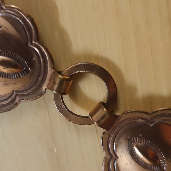 Vintage Southwestern Copper Tone Linking Belt Sz. Small Western - Picture 6 of 7